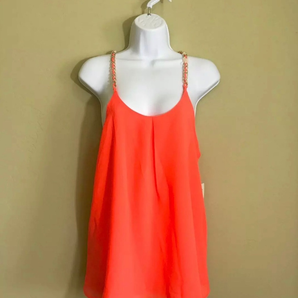 Mine Coral Orange Layered Sheer